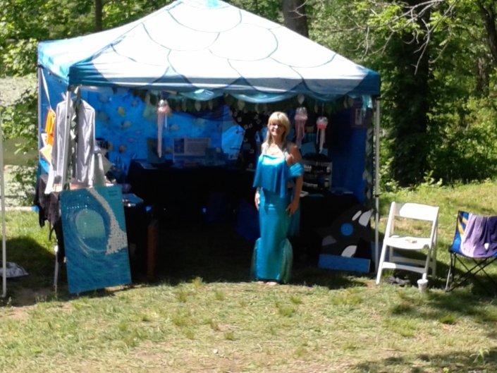 Mermaid Booth Cyndie Mermaid Costume Fairy Festival Faerie Festival Asheville NC Takara Shelor Cyndie Lepori