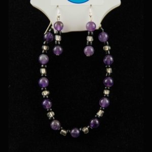Amethyst Bracelet Set Earrings by Dancing Dolphin