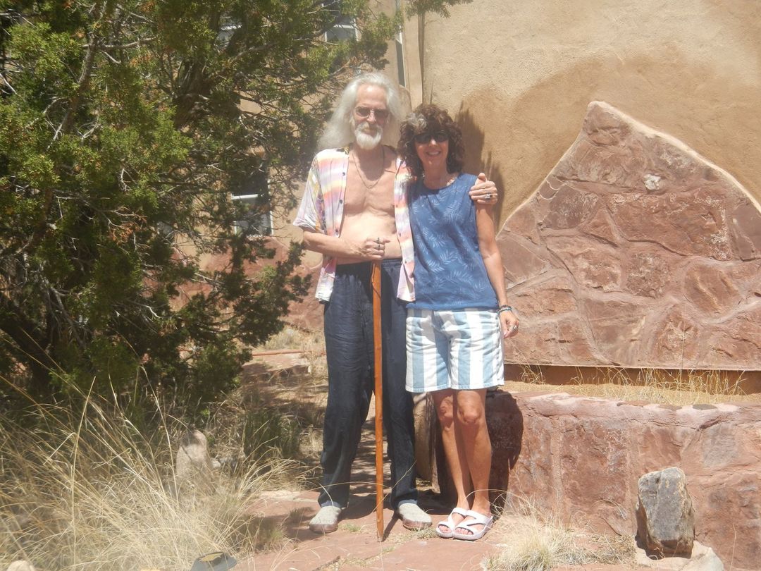 Timothy Wyllie with Takara Shelor at his home in New Mexico