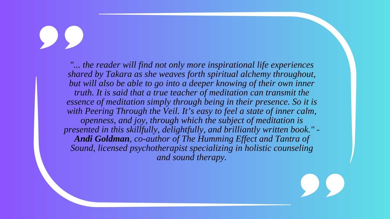 Bestselling Meditation Book quote by Andi Goldman
